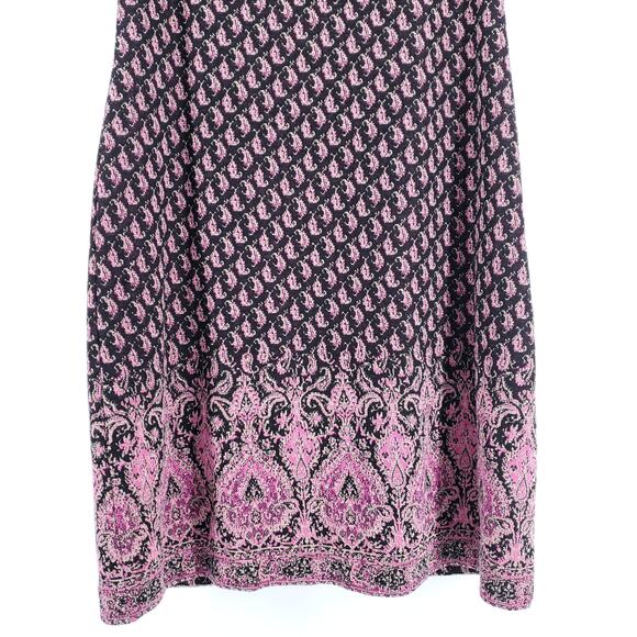 Maeve Boho VTG inspired Tapestry Paisley Geometric Metallic Shift Dress Lined XS - Picture 3 of 11